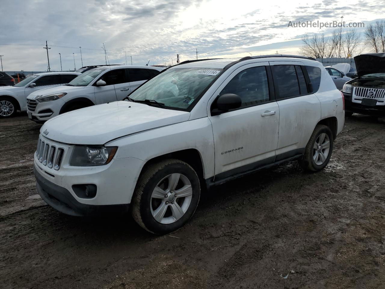 2016 Jeep Compass Sport White vin: 1C4NJDBB0GD670966