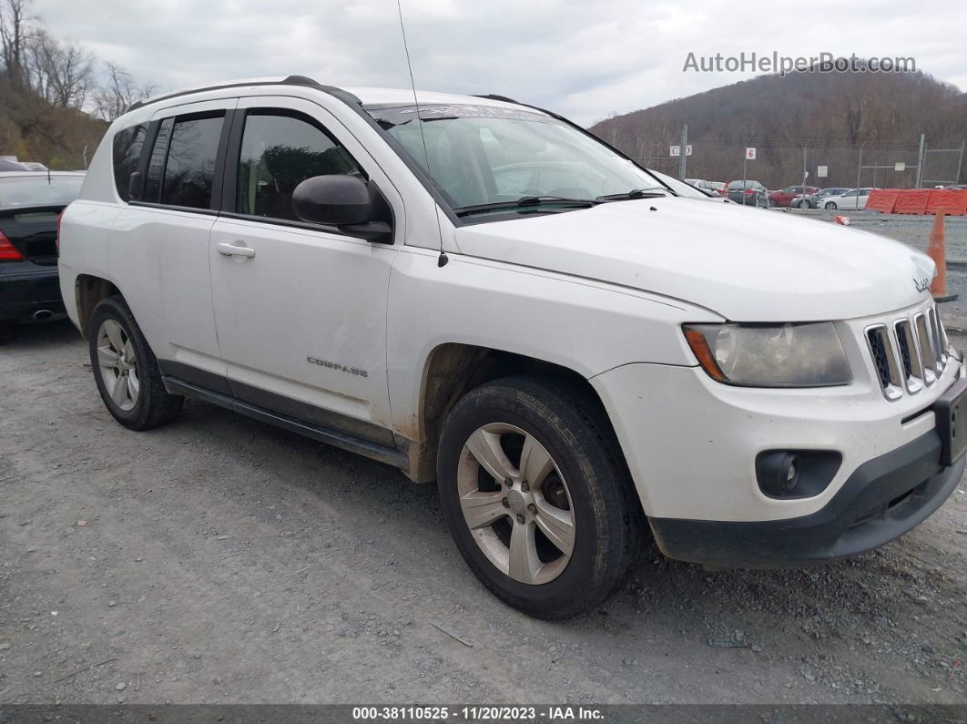 2014 Jeep Compass Sport White vin: 1C4NJDBB2ED800128