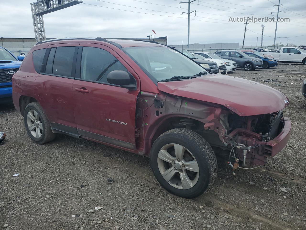 2014 Jeep Compass Sport Burgundy vin: 1C4NJDBB2ED879980