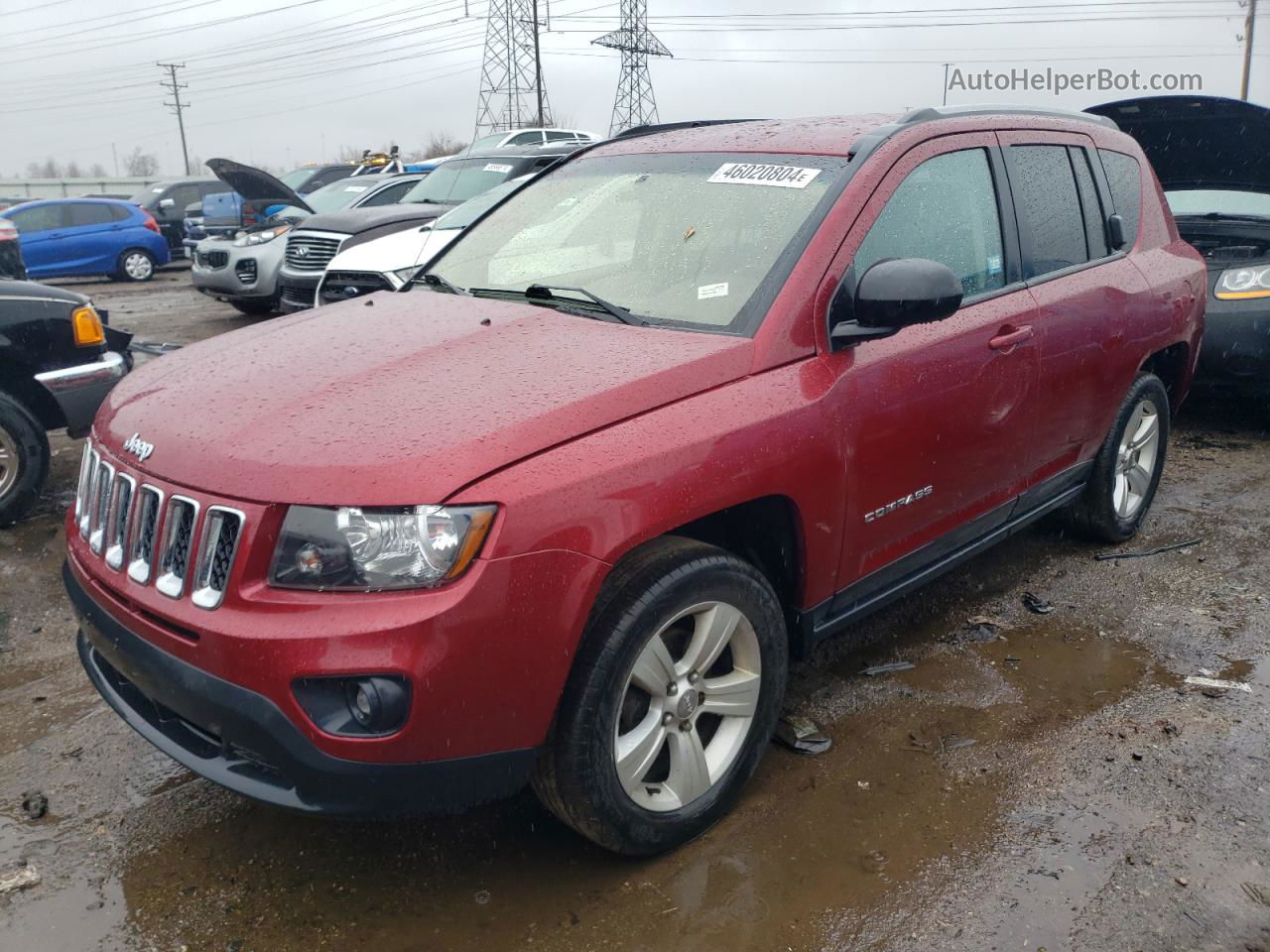 2016 Jeep Compass Sport Maroon vin: 1C4NJDBB2GD756344