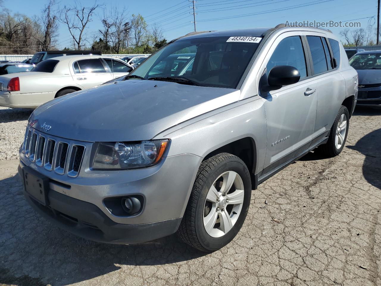 2014 Jeep Compass Sport Silver vin: 1C4NJDBB3ED817553