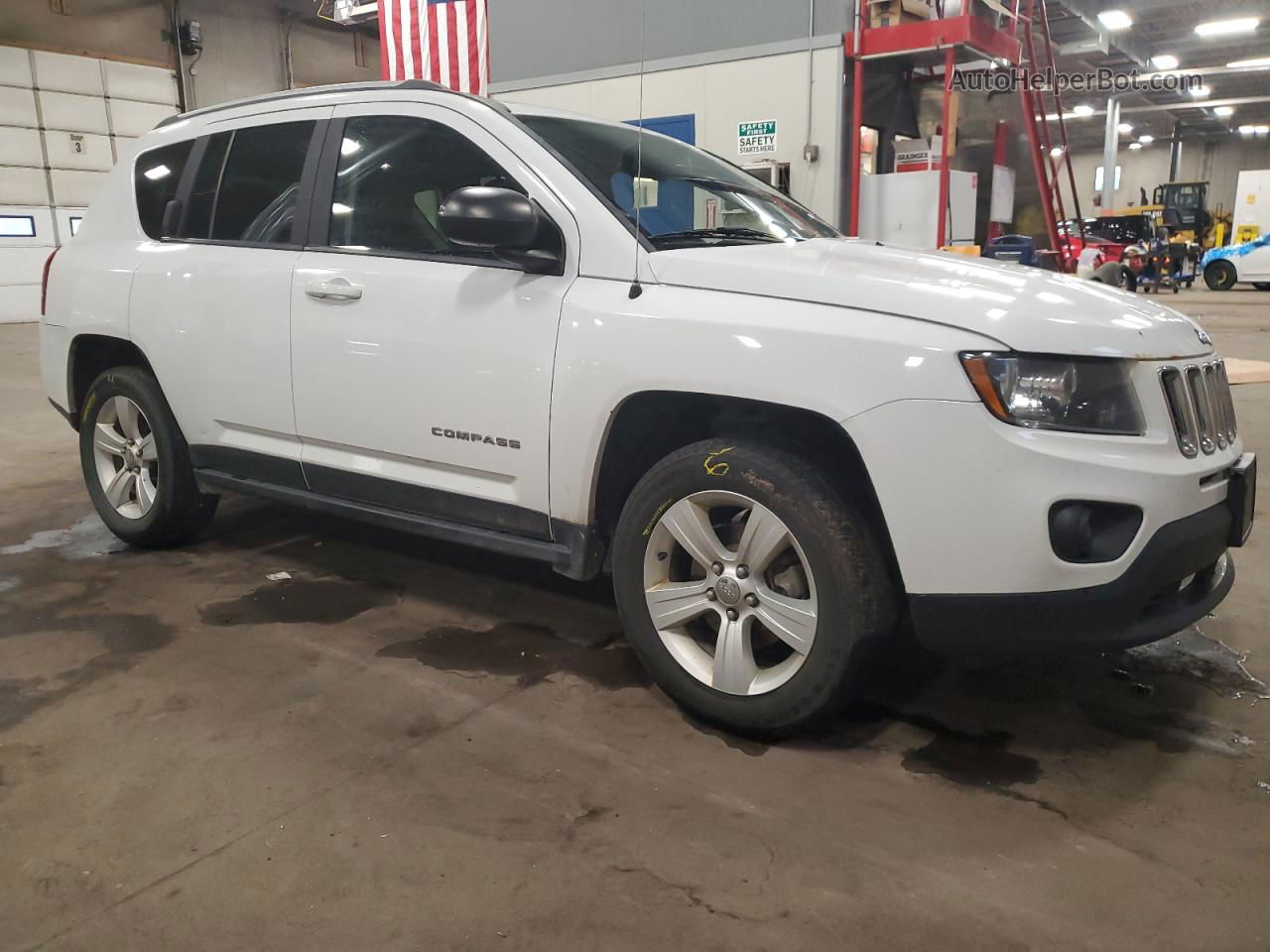 2016 Jeep Compass Sport White vin: 1C4NJDBB3GD610566