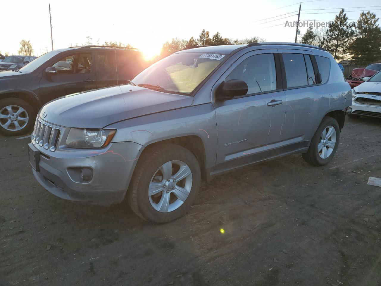 2016 Jeep Compass Sport Silver vin: 1C4NJDBB5GD520335