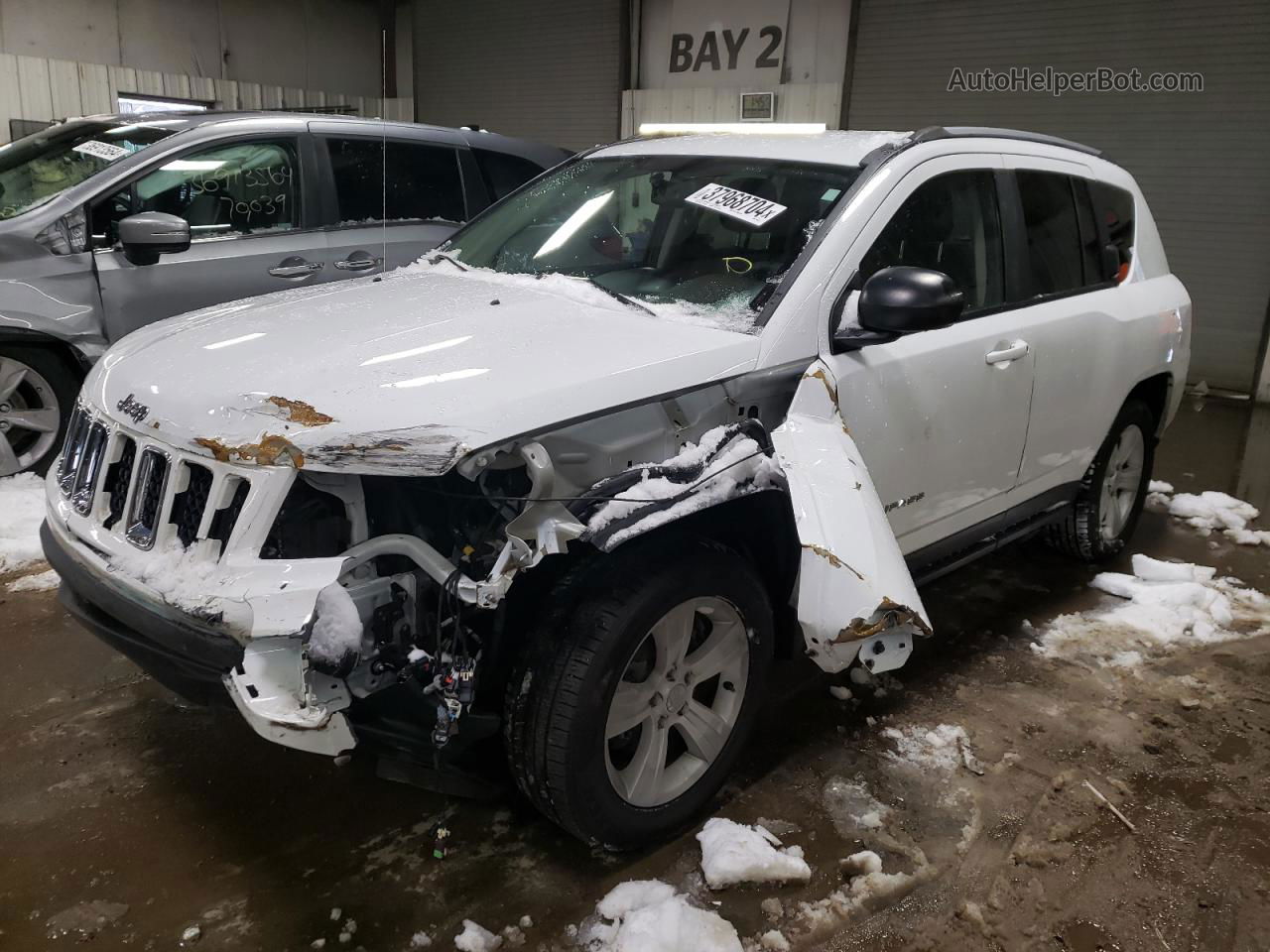 2016 Jeep Compass Sport White vin: 1C4NJDBB5GD712970