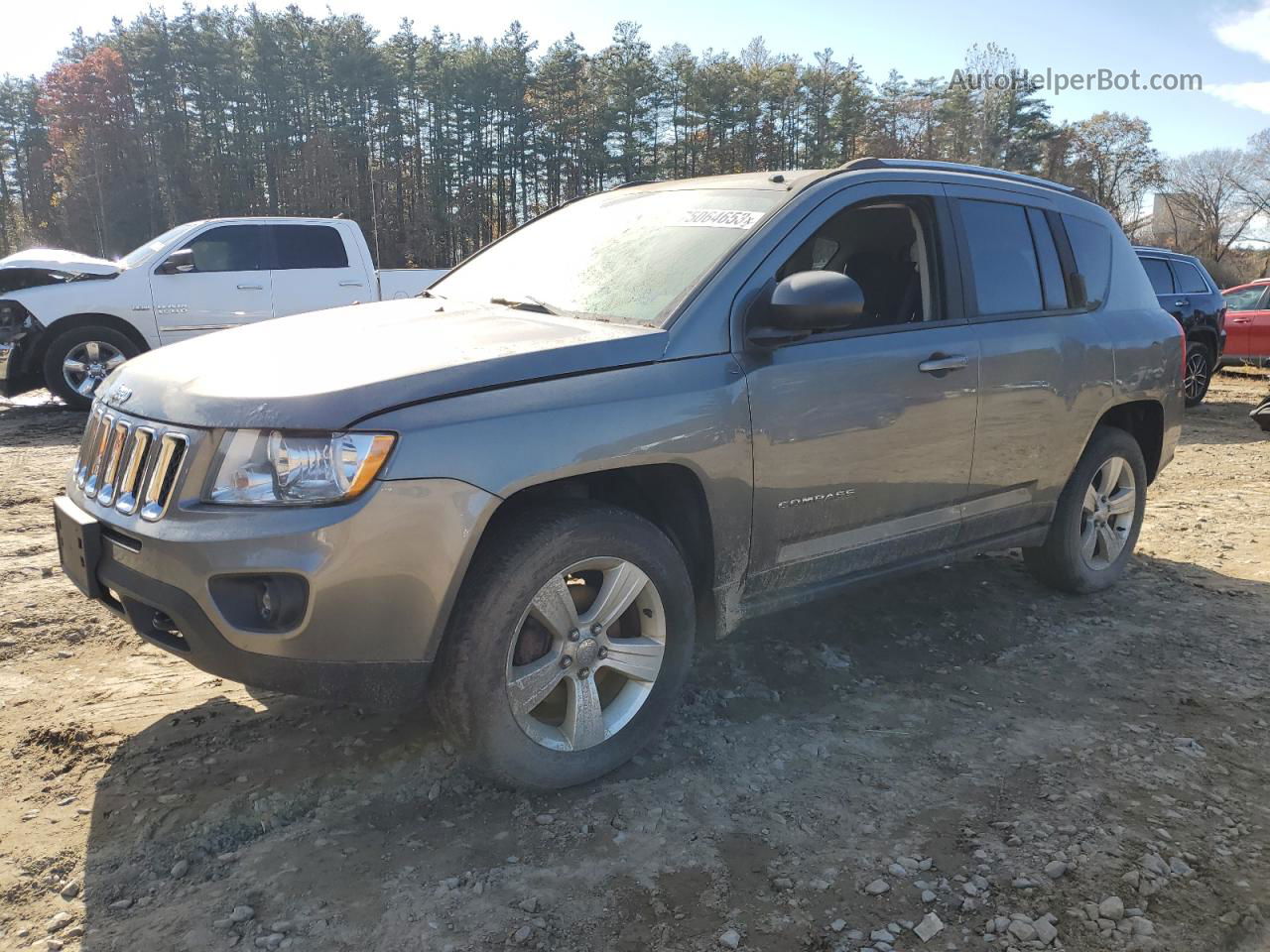 2013 Jeep Compass Sport Silver vin: 1C4NJDBB6DD196288