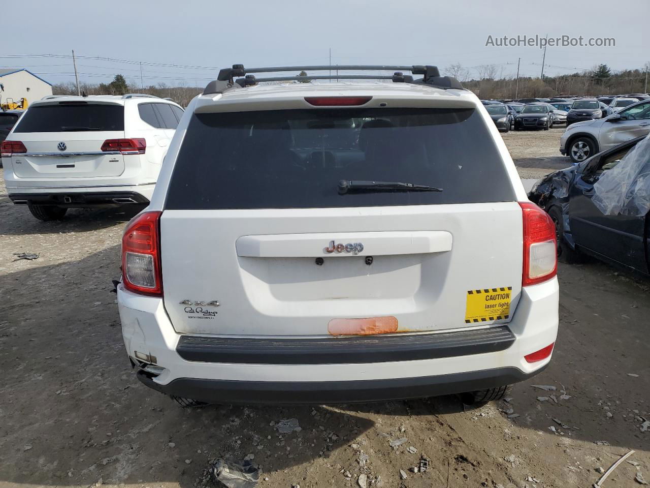 2013 Jeep Compass Sport White vin: 1C4NJDBB6DD245361