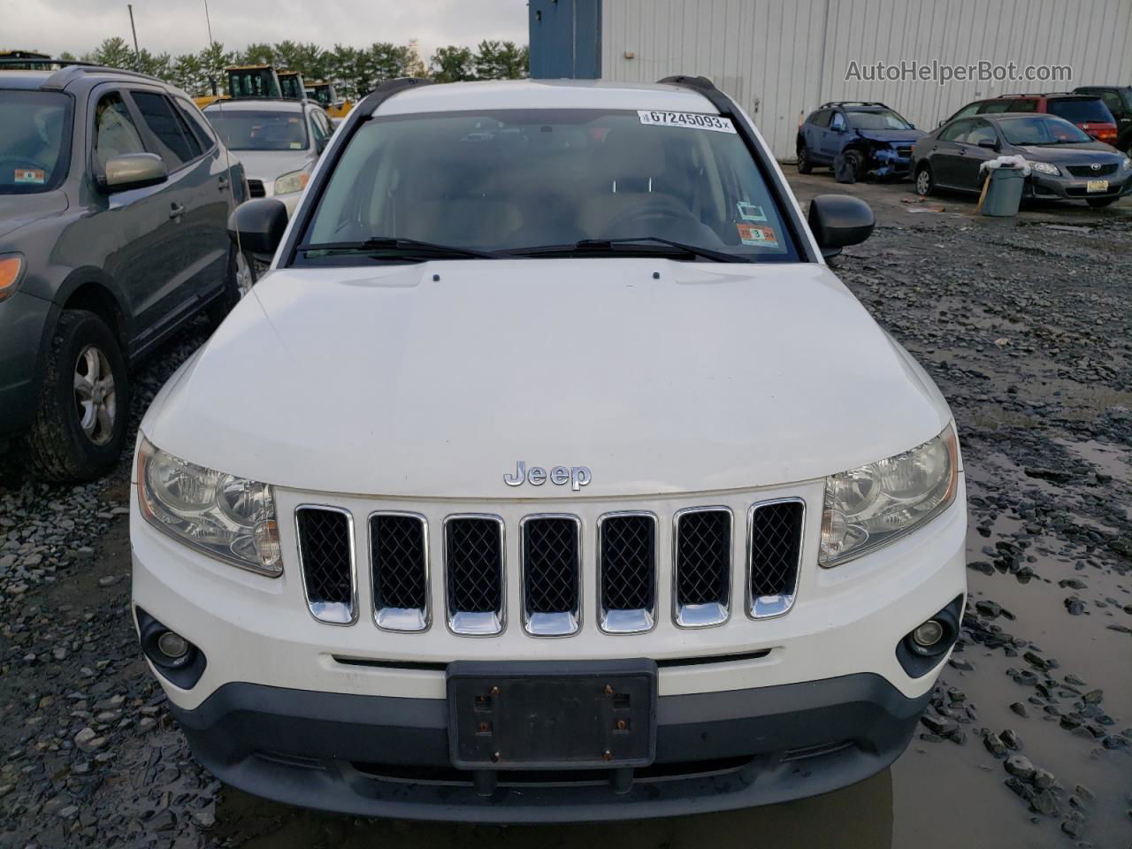 2013 Jeep Compass Sport White vin: 1C4NJDBB6DD271894