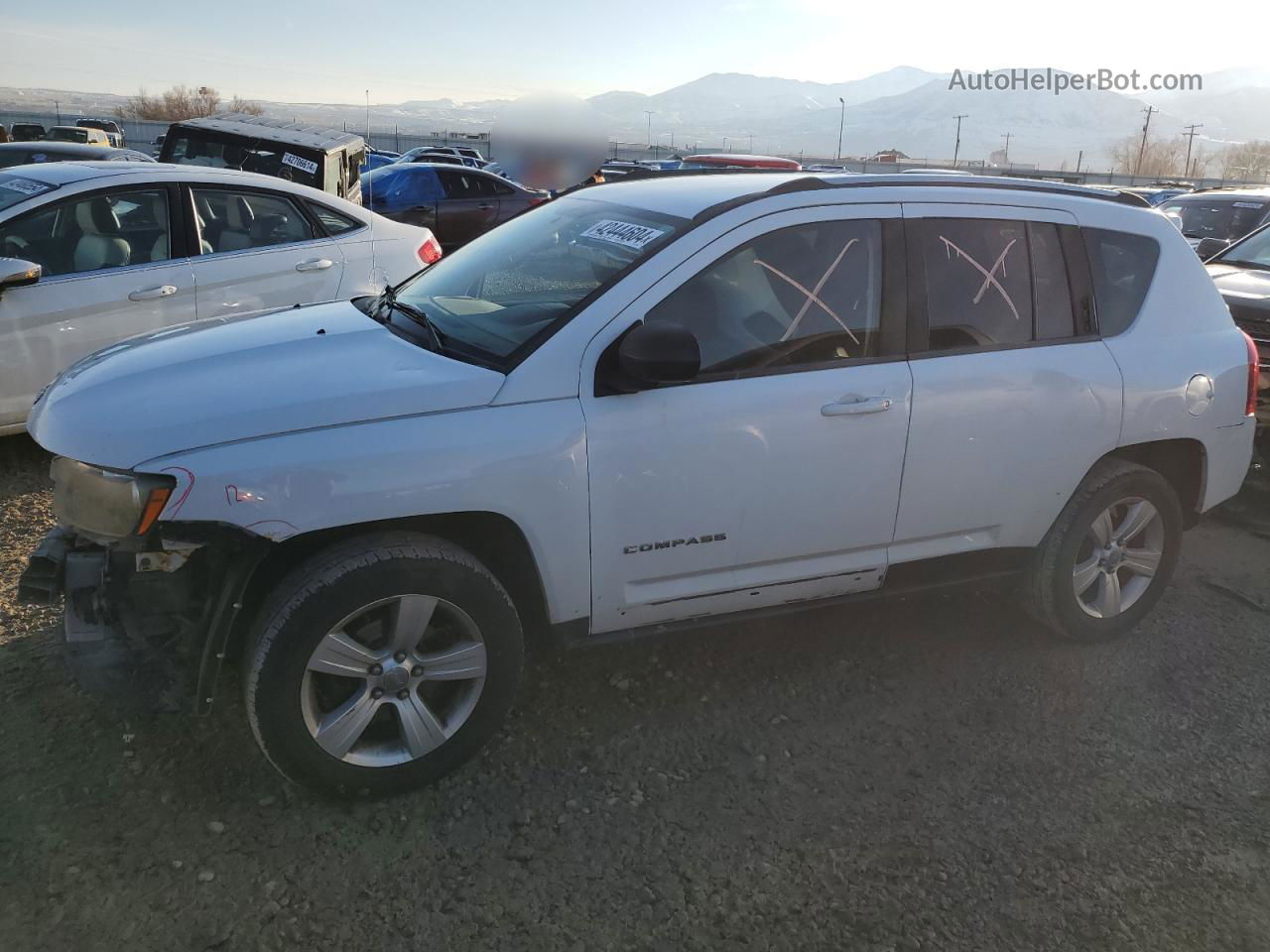 2014 Jeep Compass Sport White vin: 1C4NJDBB6ED748955