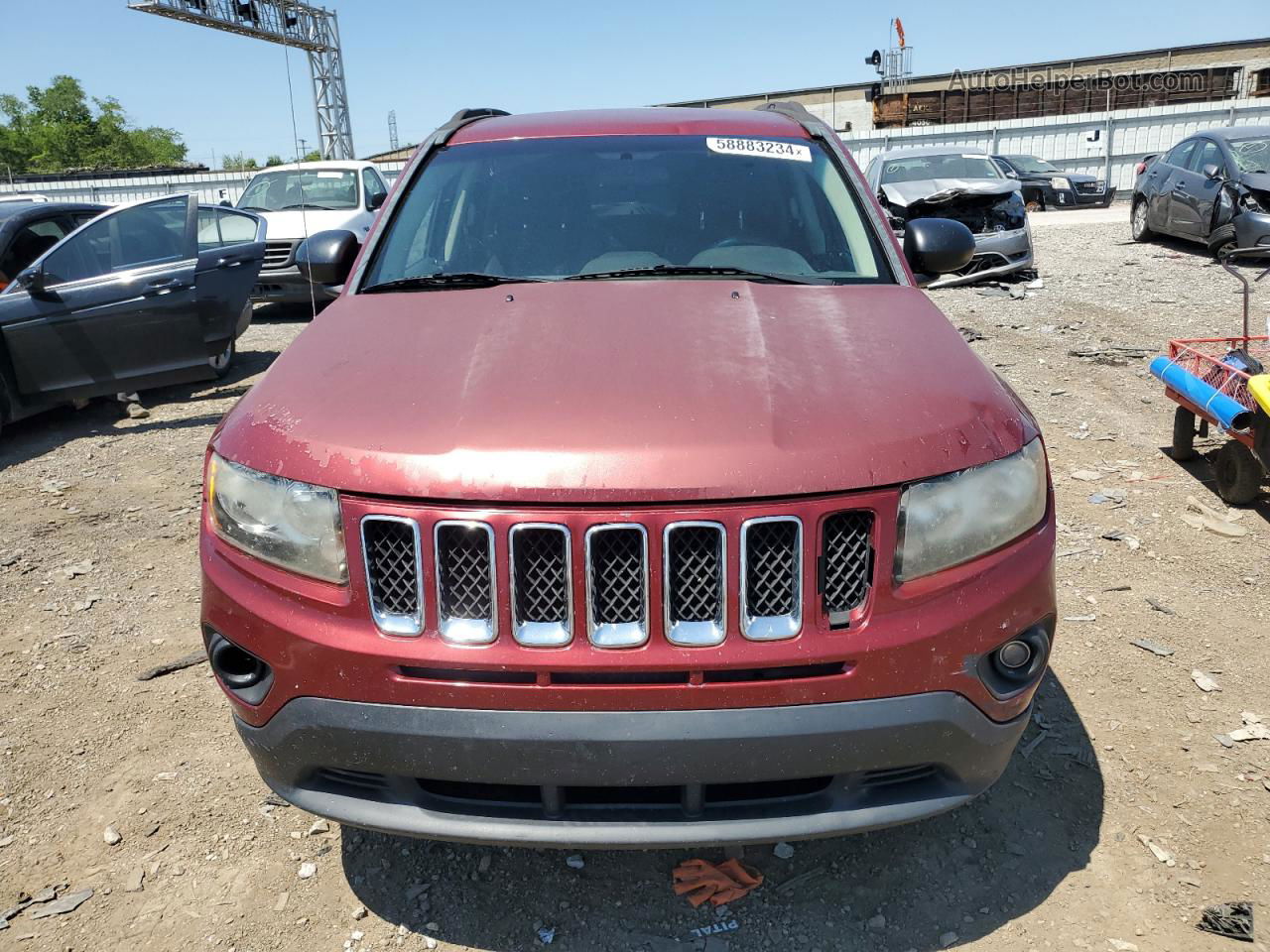 2014 Jeep Compass Sport Red vin: 1C4NJDBB8ED598329