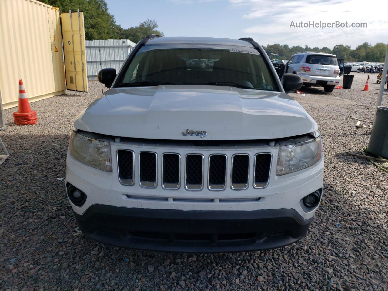 2013 Jeep Compass Sport White vin: 1C4NJDBBXDD262907