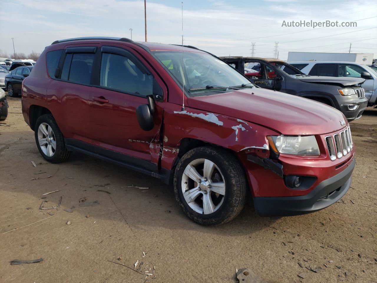 2014 Jeep Compass Sport Red vin: 1C4NJDBBXED536902