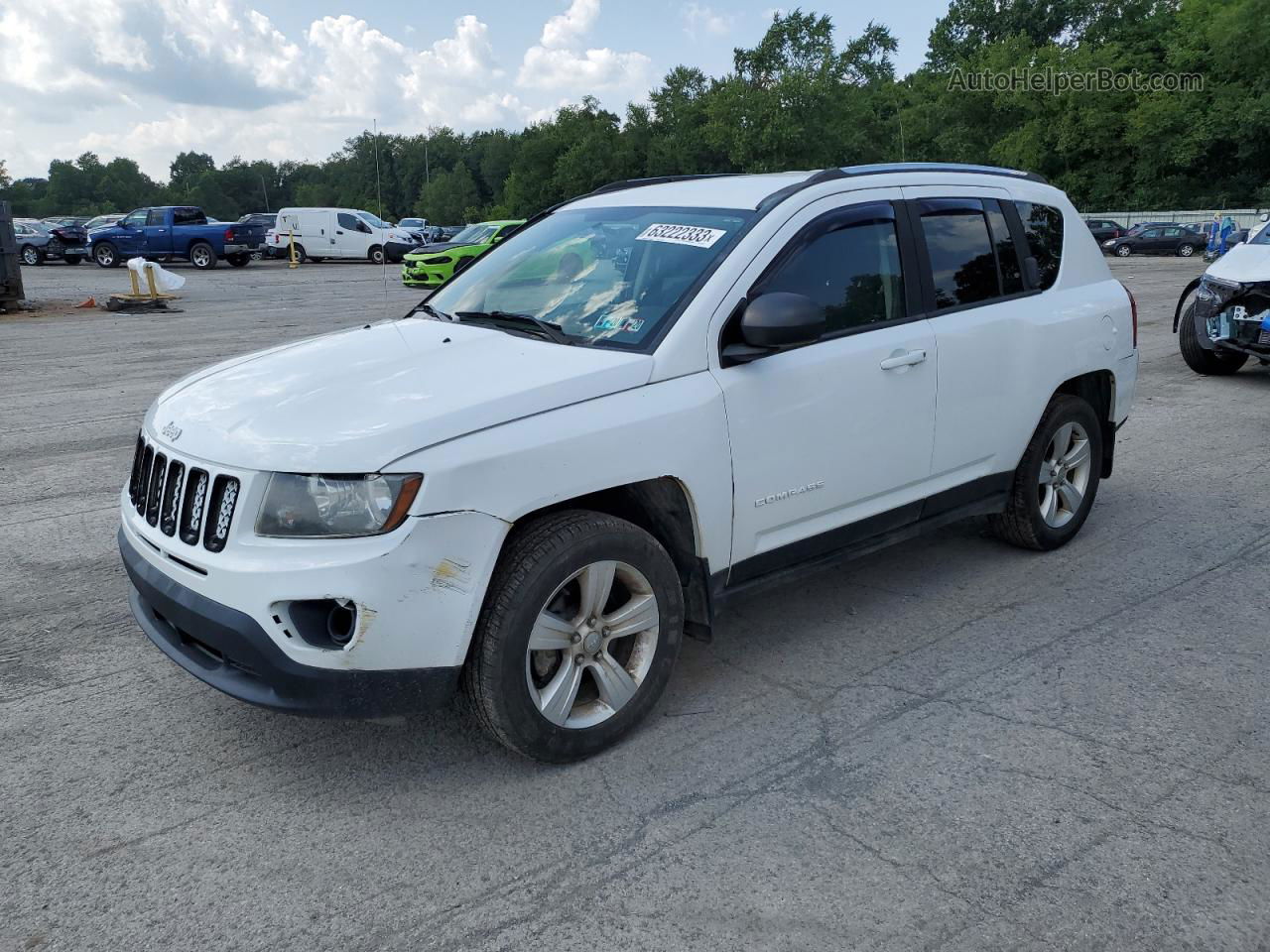 2014 Jeep Compass Sport White vin: 1C4NJDBBXED625479