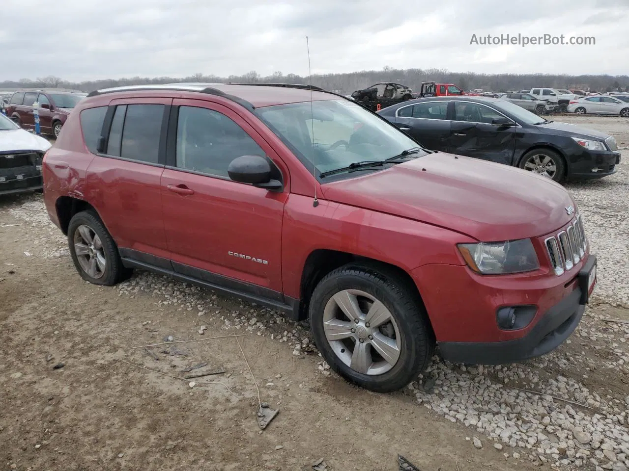 2014 Jeep Compass Sport Maroon vin: 1C4NJDBBXED808803