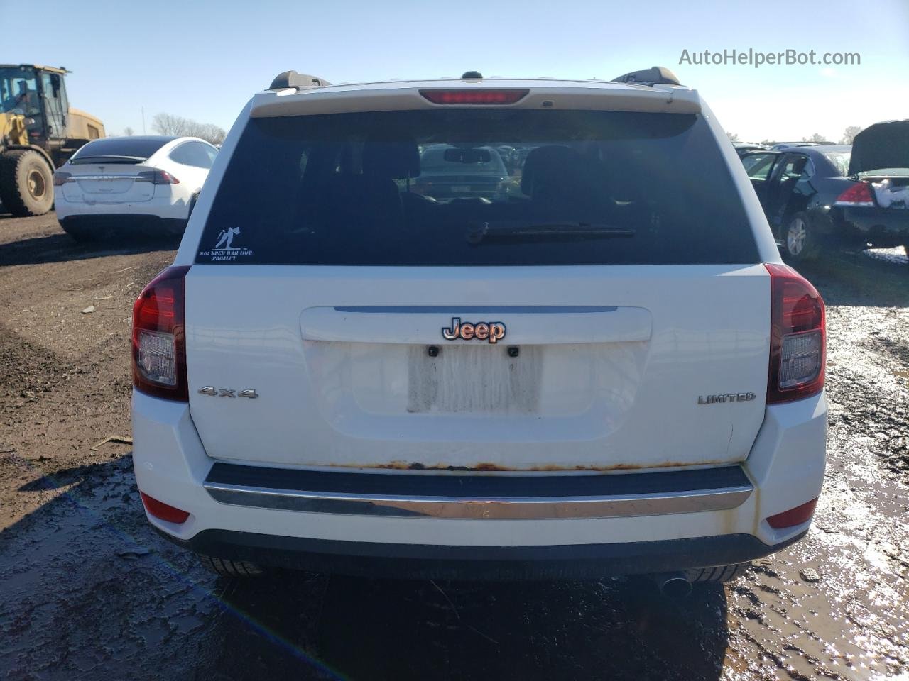 2014 Jeep Compass Limited White vin: 1C4NJDCB7ED529002
