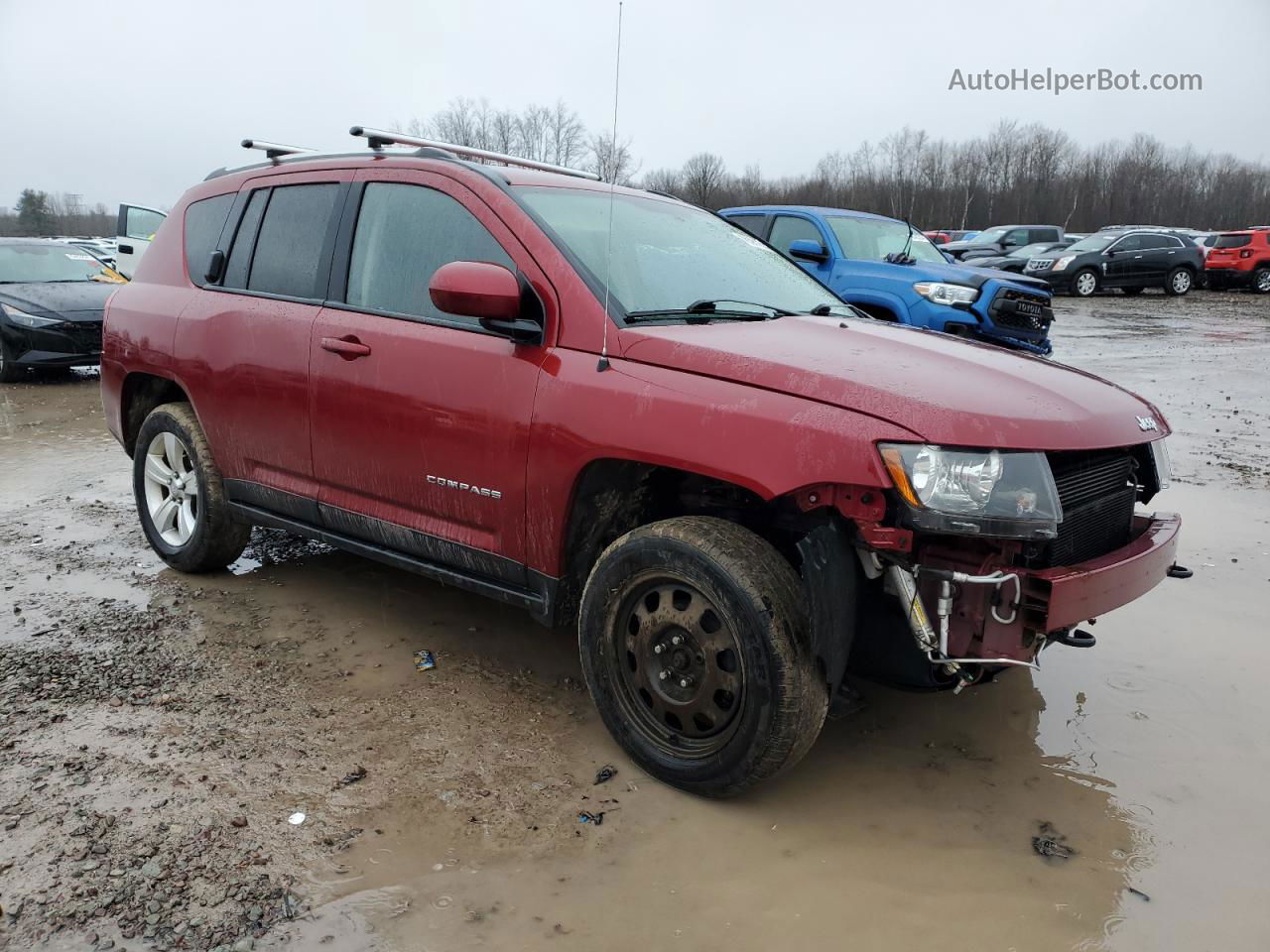 2014 Jeep Compass Latitude Maroon vin: 1C4NJDEB0ED846083