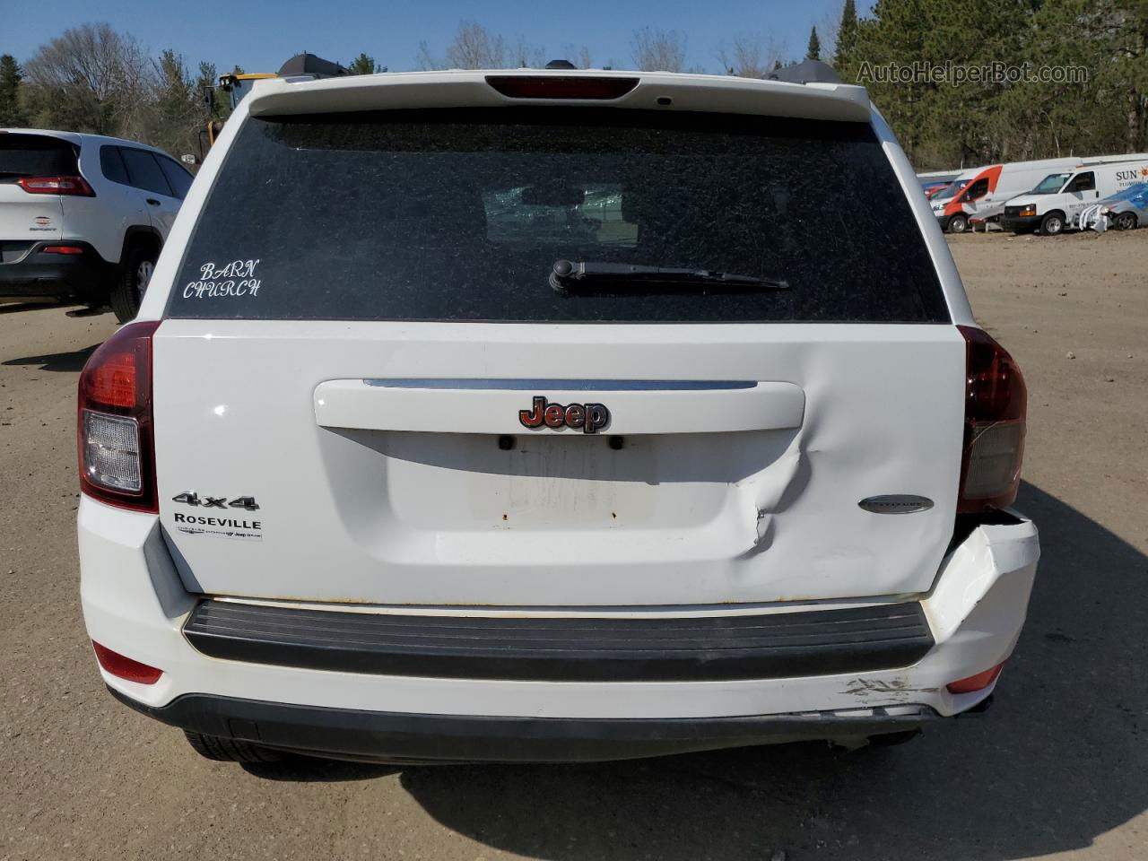 2014 Jeep Compass Latitude White vin: 1C4NJDEB1ED852796