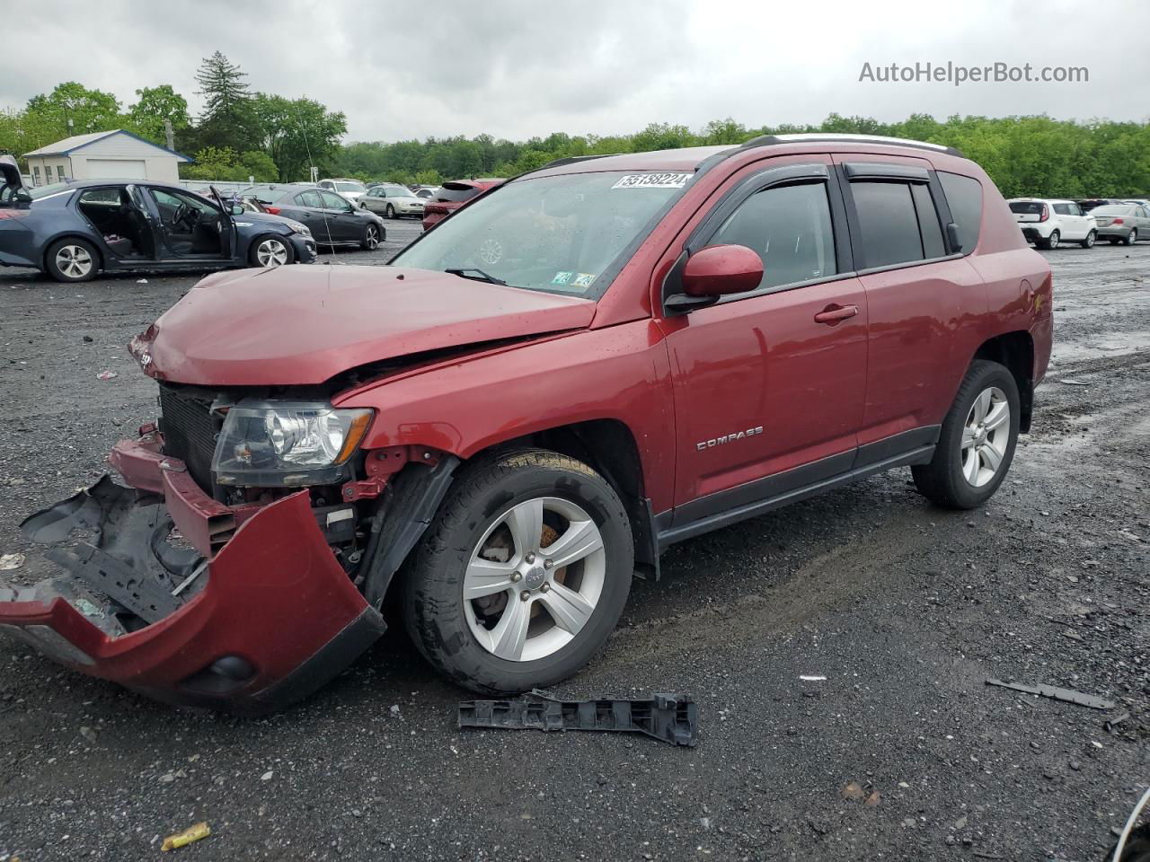 2014 Jeep Compass Latitude Burgundy vin: 1C4NJDEB4ED521629