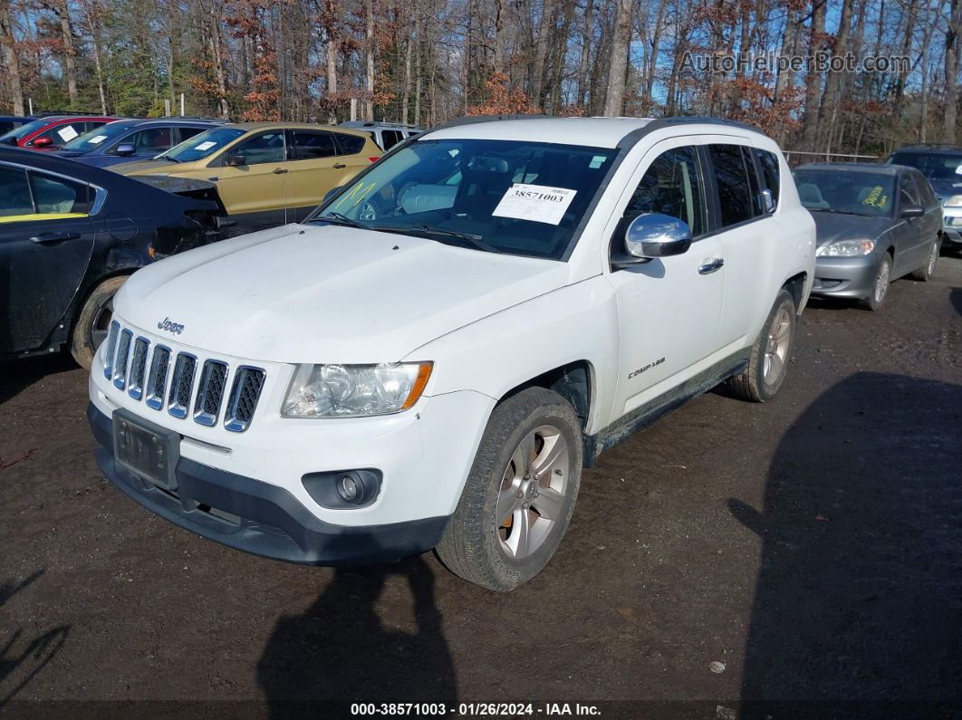 2013 Jeep Compass Latitude White vin: 1C4NJDEB5DD222116