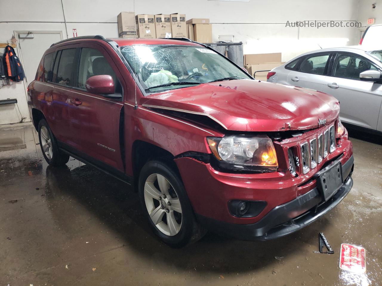 2014 Jeep Compass Latitude Red vin: 1C4NJDEB5ED521719