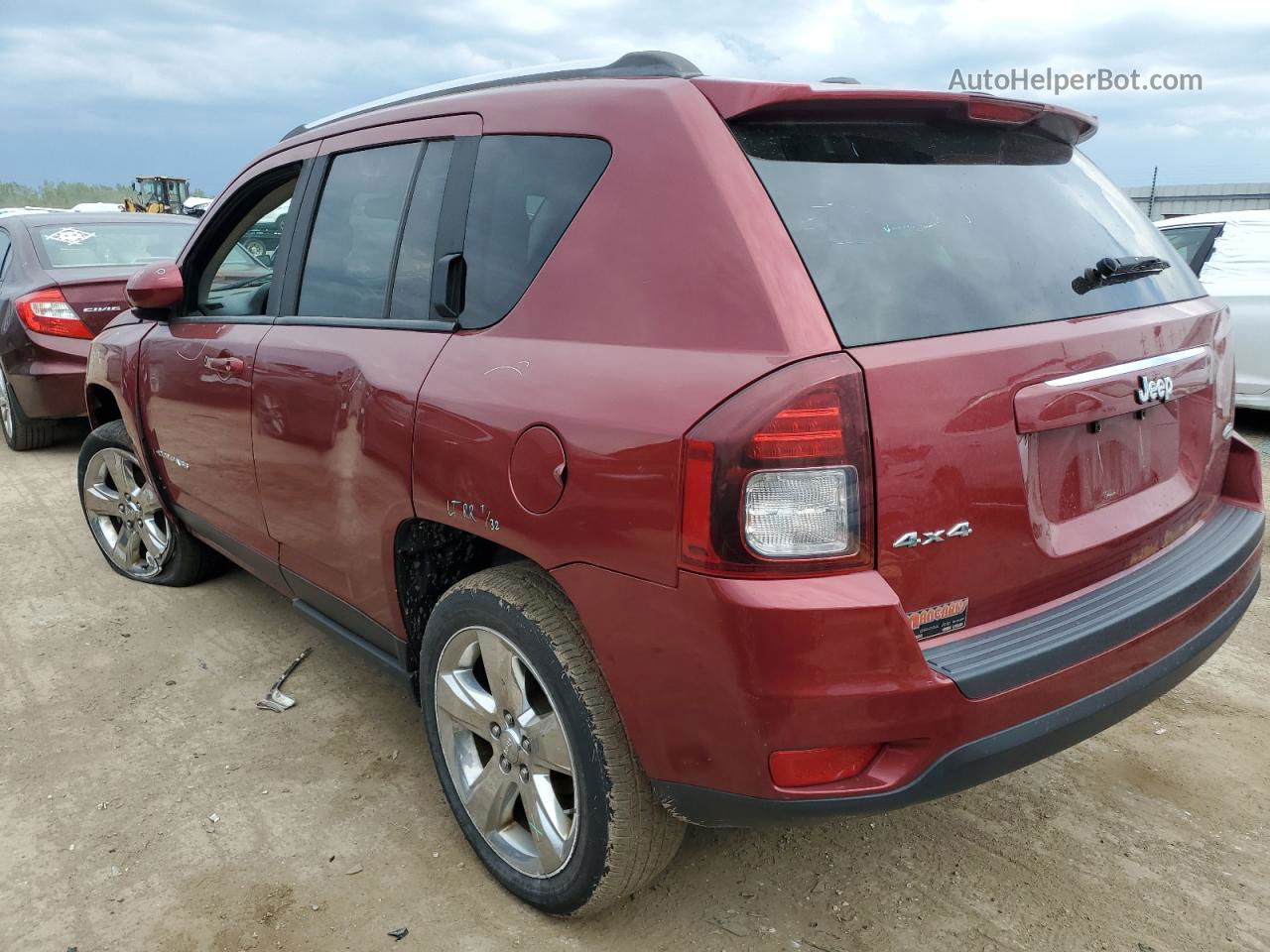 2014 Jeep Compass Latitude Red vin: 1C4NJDEB5ED651502