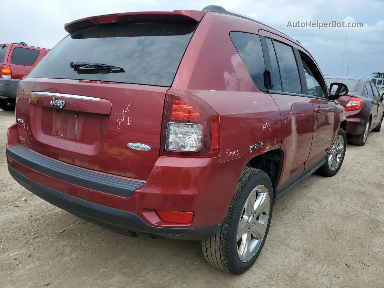 2014 Jeep Compass Latitude Red vin: 1C4NJDEB5ED651502