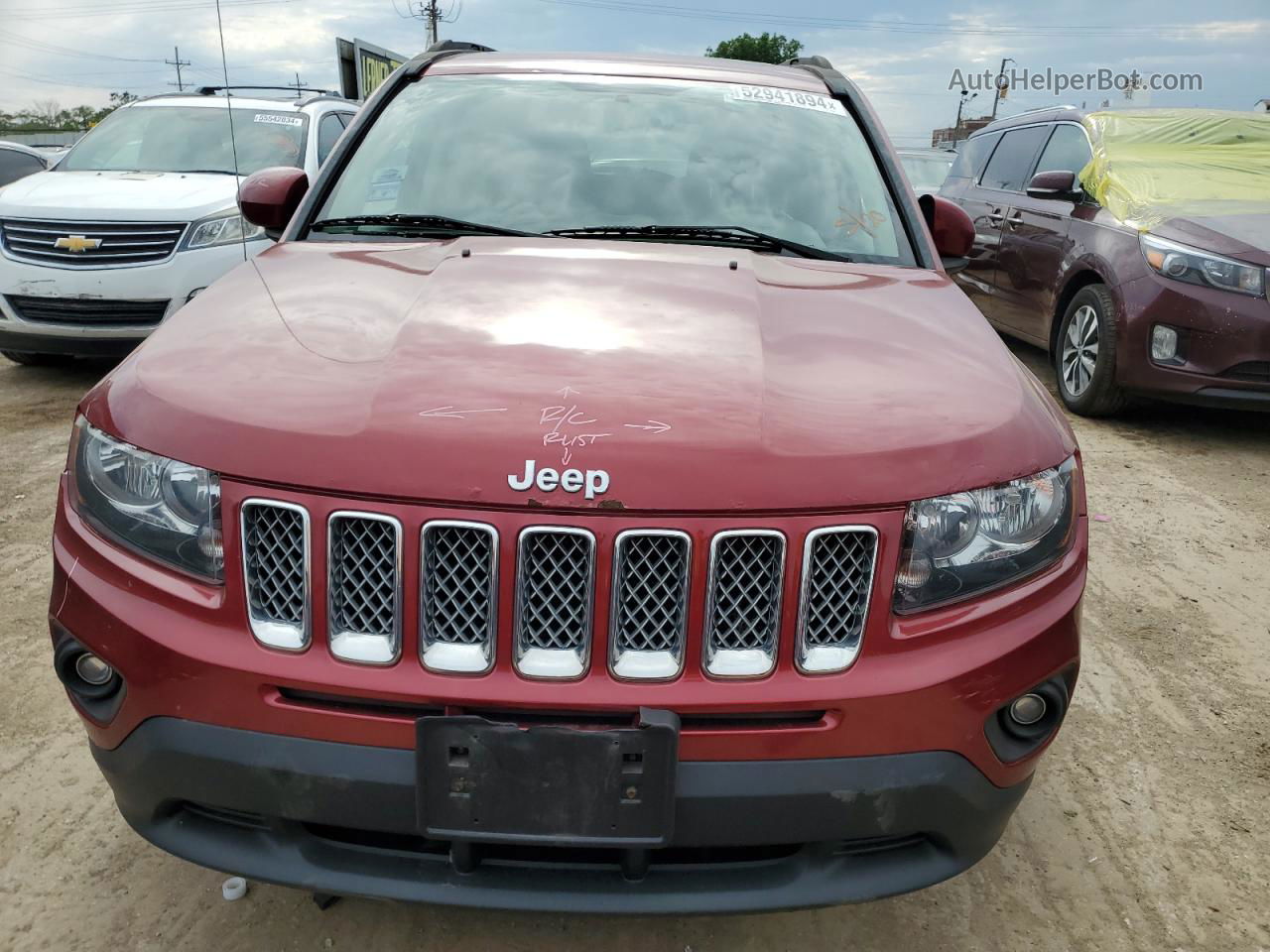 2014 Jeep Compass Latitude Red vin: 1C4NJDEB5ED651502