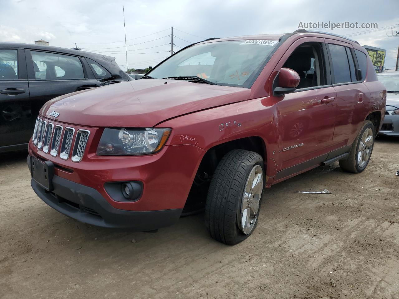 2014 Jeep Compass Latitude Red vin: 1C4NJDEB5ED651502