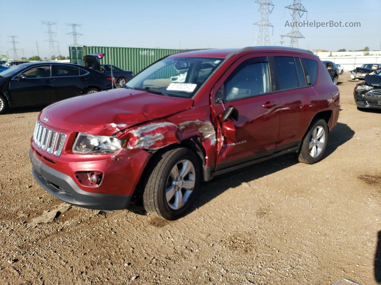 2014 Jeep Compass Latitude Red vin: 1C4NJDEB5ED689246