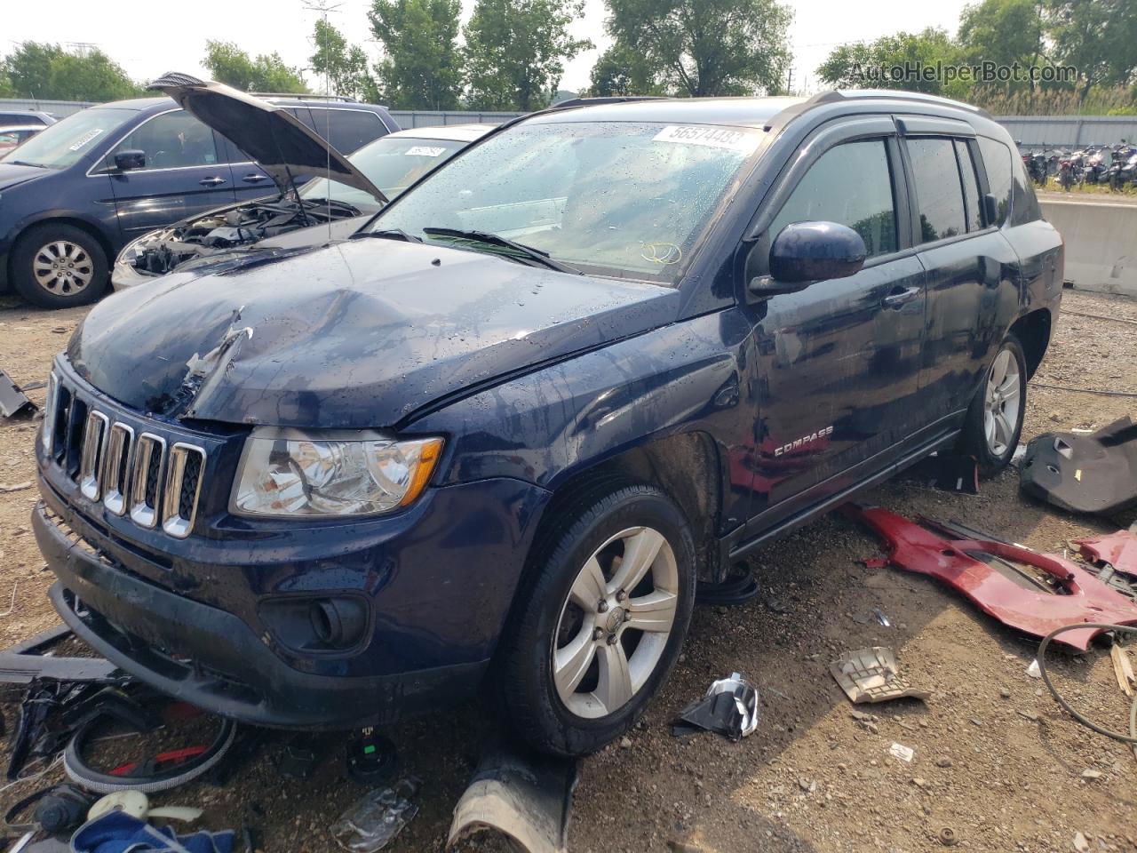 2014 Jeep Compass Latitude Blue vin: 1C4NJDEB6ED520997