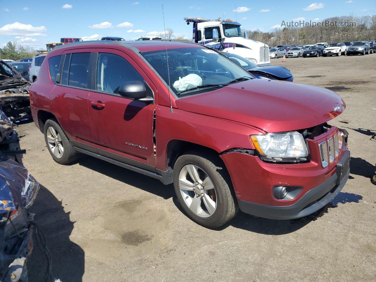 2013 Jeep Compass Latitude Красный vin: 1C4NJDEB7DD263637