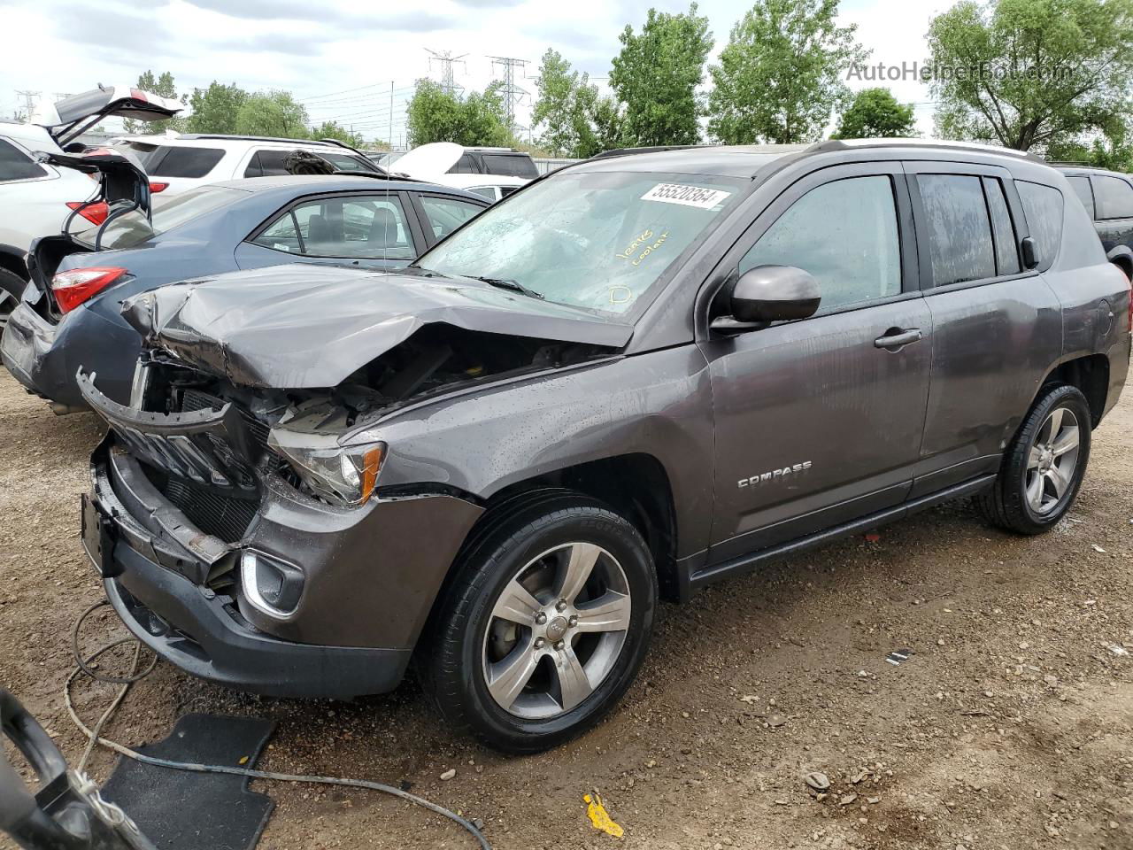 2016 Jeep Compass Latitude Серый vin: 1C4NJDEB9GD729492