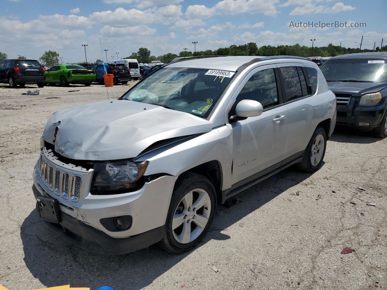 2014 Jeep Compass Latitude Silver vin: 1C4NJDEBXED537253