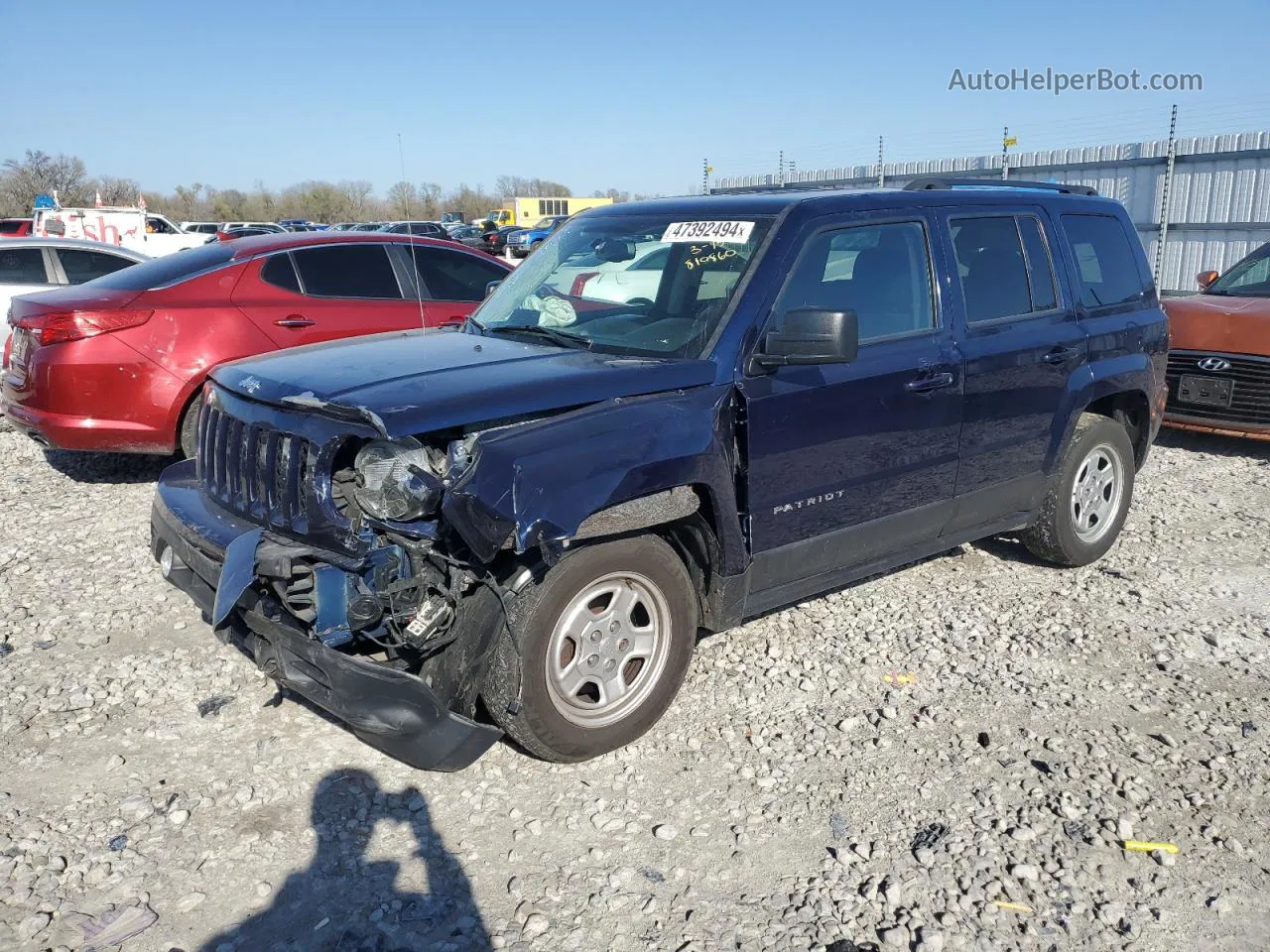 2016 Jeep Patriot Sport Синий vin: 1C4NJPBA5GD810860