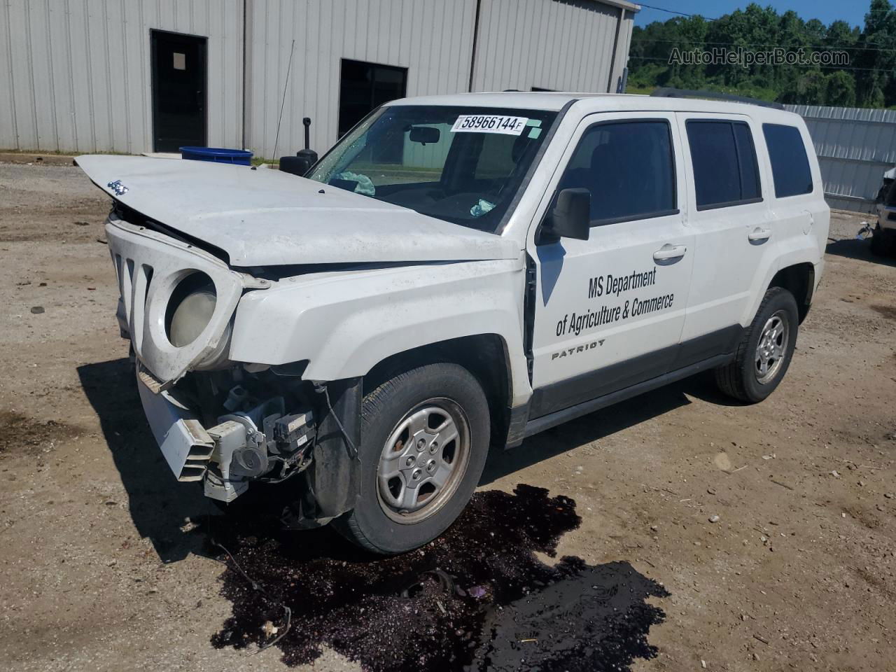 2014 Jeep Patriot Sport White vin: 1C4NJPBAXED870694