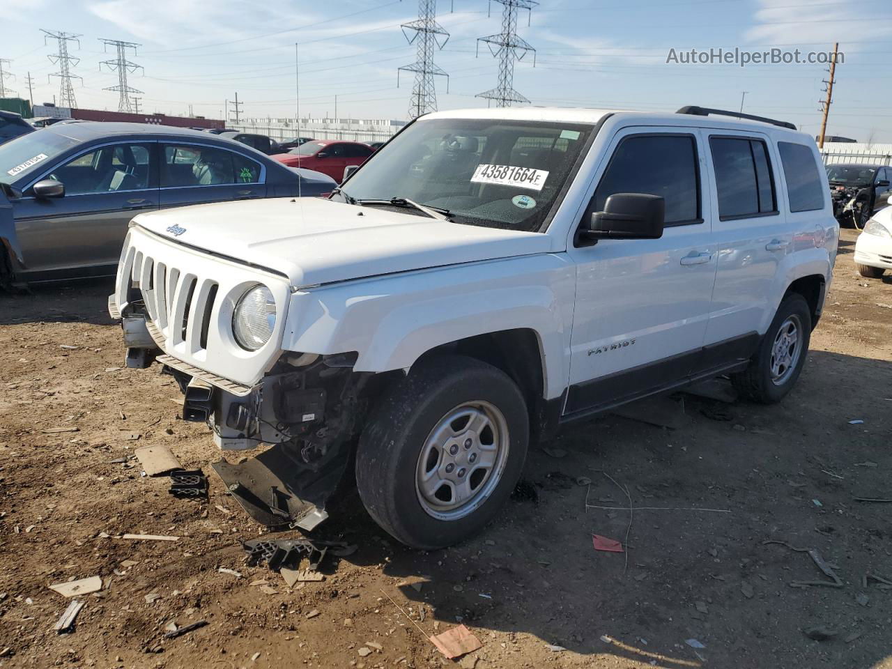 2016 Jeep Patriot Sport White vin: 1C4NJPBB4GD808686