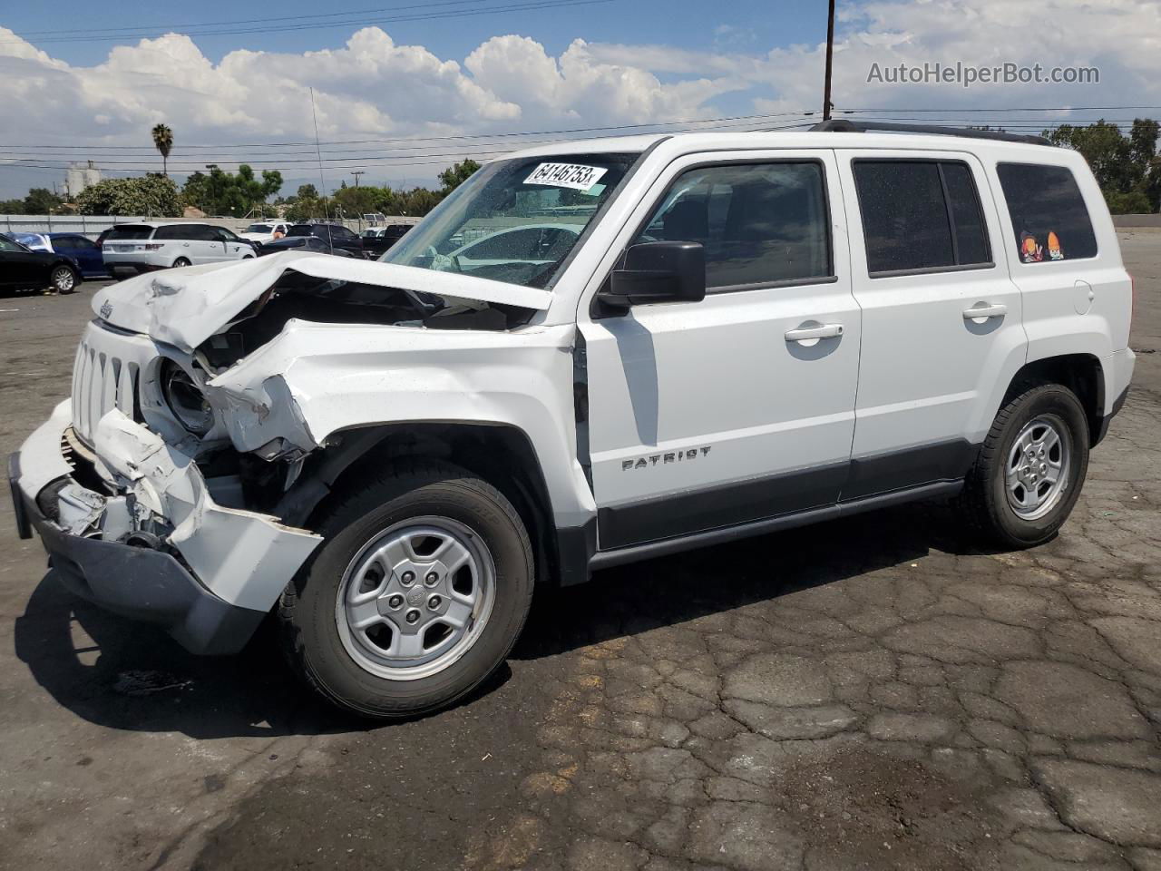 2014 Jeep Patriot Sport White vin: 1C4NJPBB8ED764320