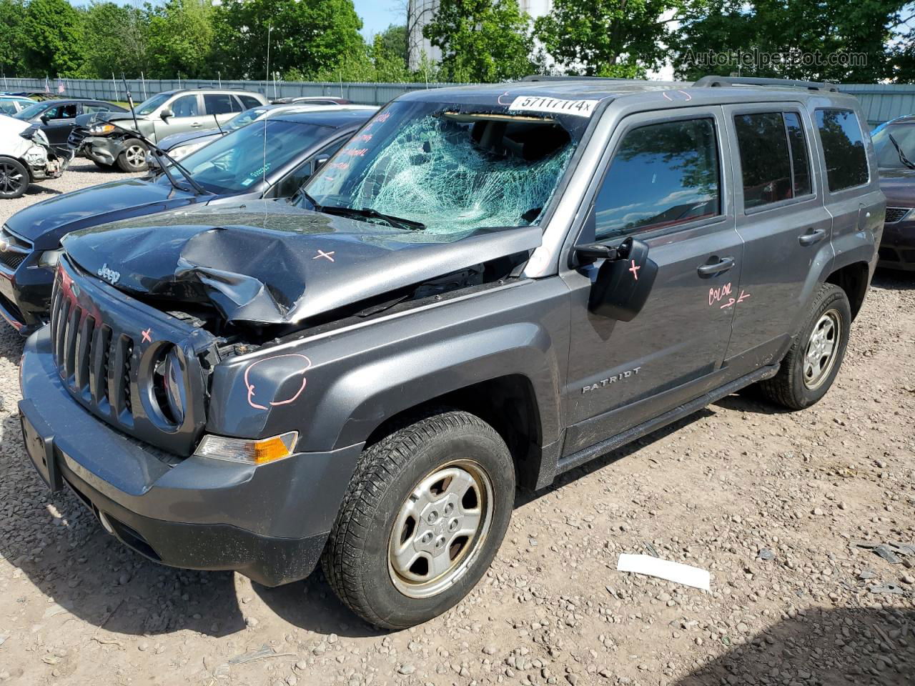 2014 Jeep Patriot Sport Серый vin: 1C4NJRBB9ED595484