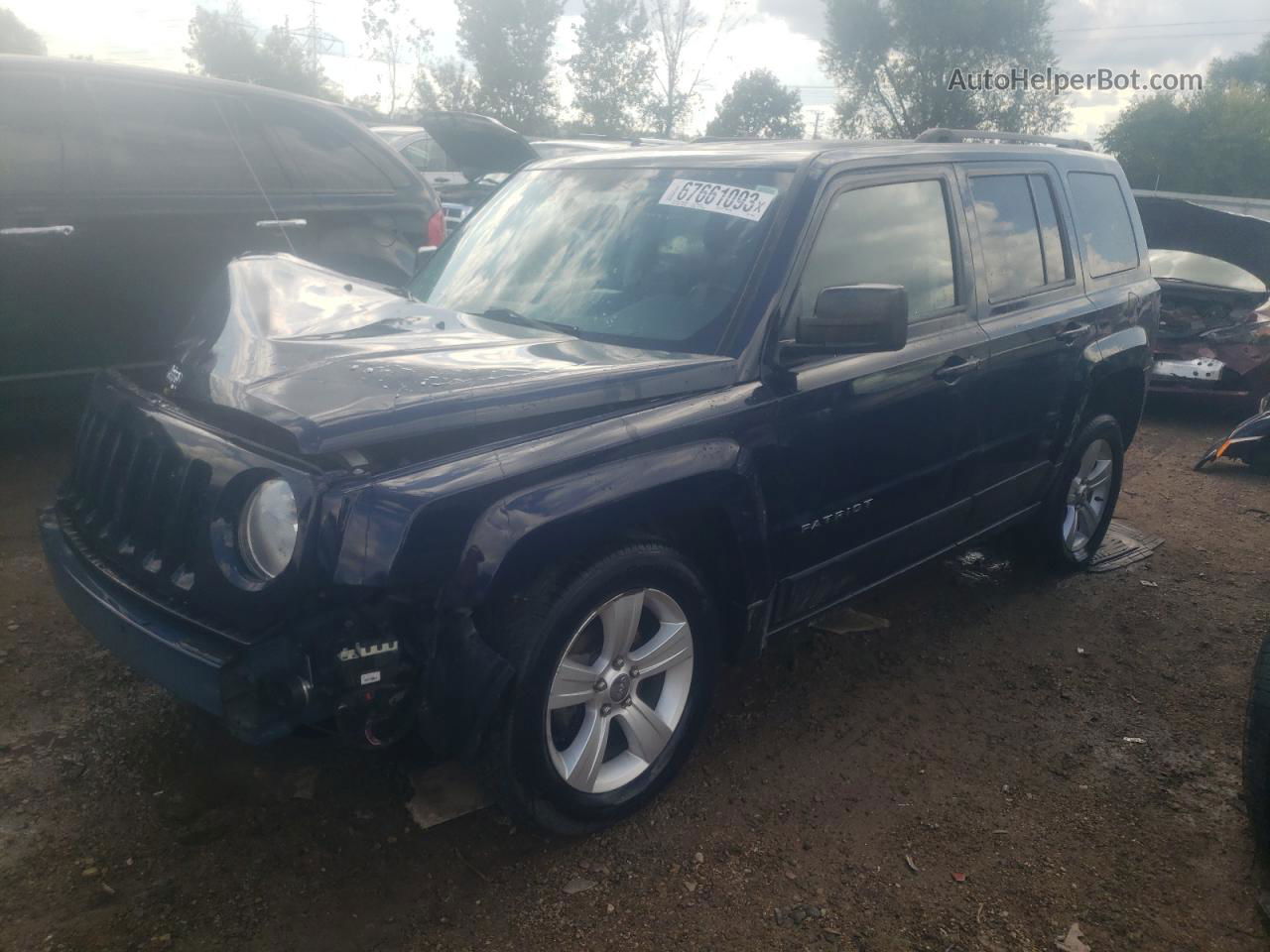 2016 Jeep Patriot Latitude Синий vin: 1C4NJRFB3GD758434