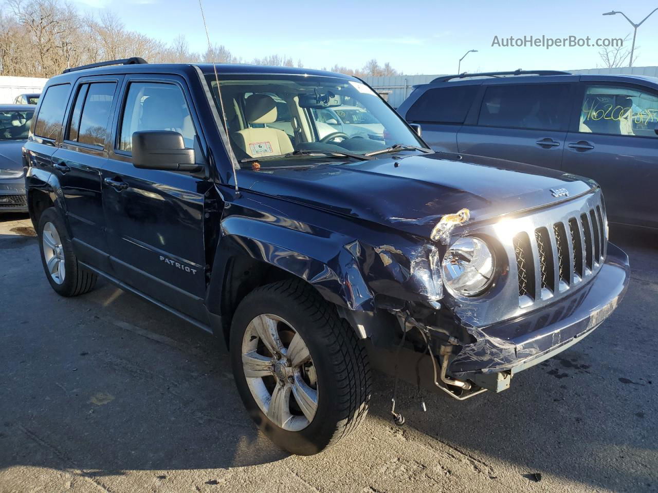 2014 Jeep Patriot Latitude Синий vin: 1C4NJRFB4ED653026