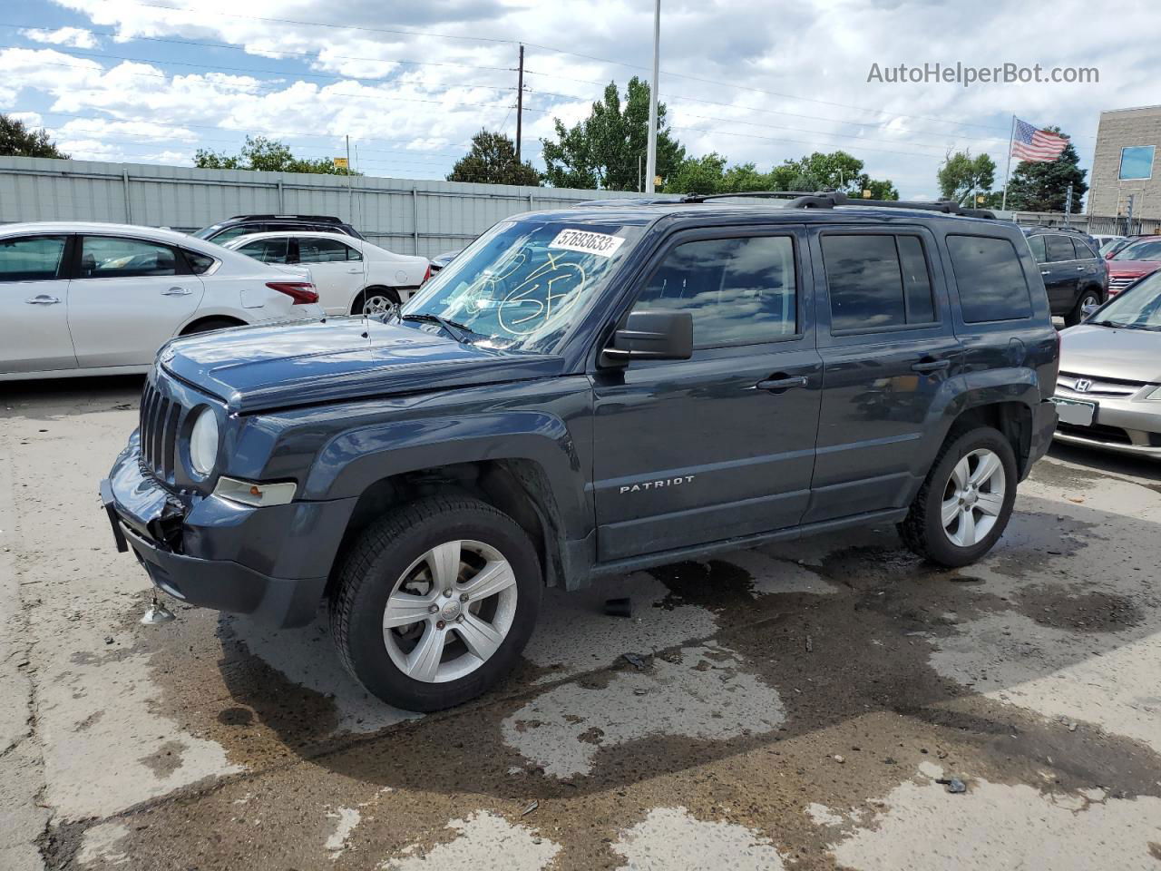 2014 Jeep Patriot Latitude Синий vin: 1C4NJRFB4ED858927