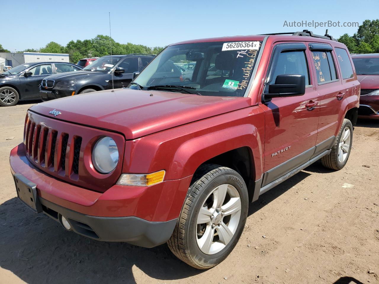 2014 Jeep Patriot Latitude Red vin: 1C4NJRFB6ED713193