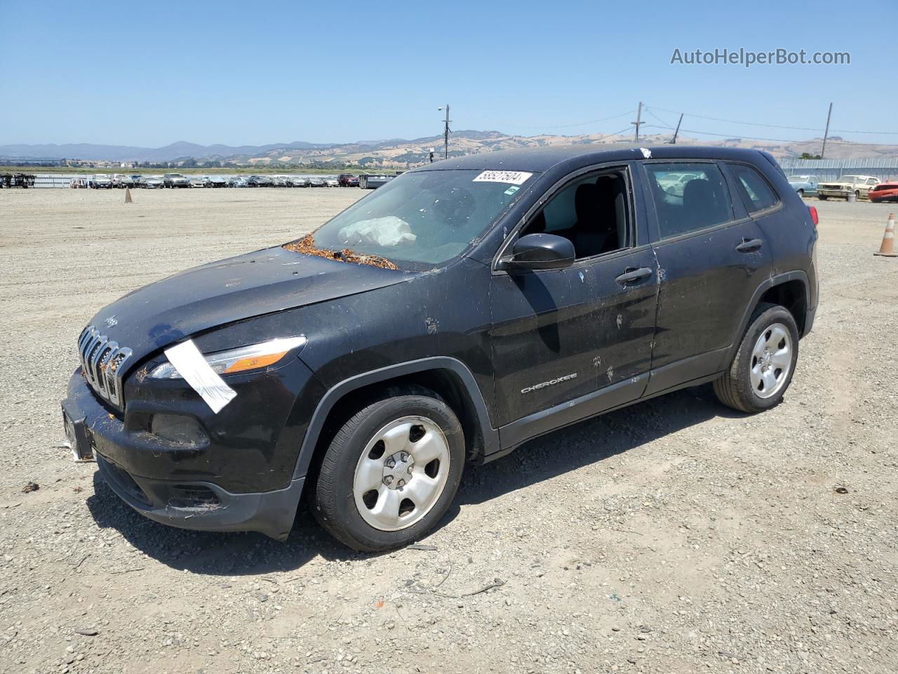 2016 Jeep Cherokee Sport Black vin: 1C4PJLAB0GW160948