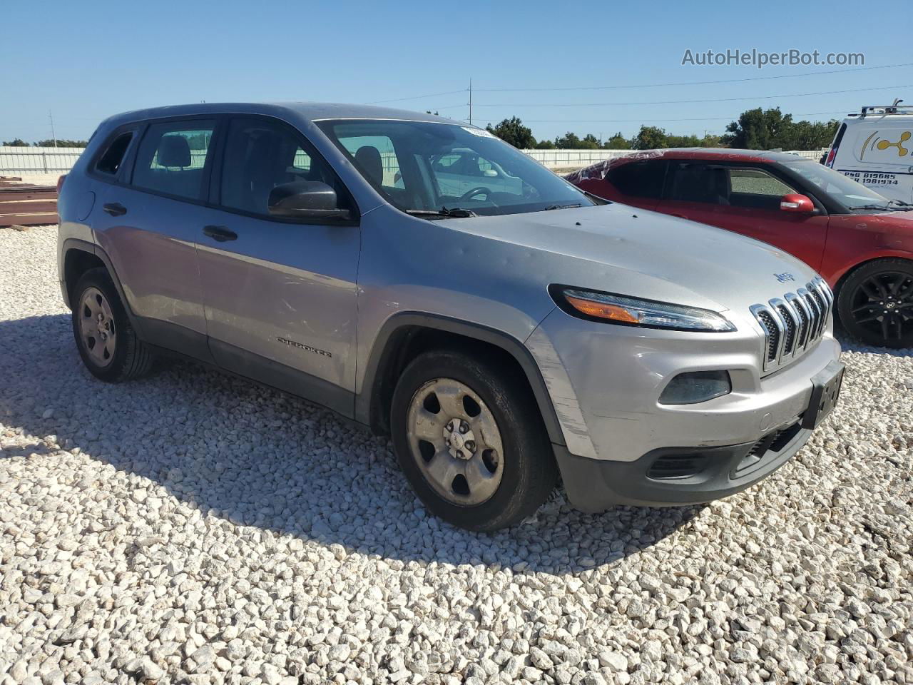 2014 Jeep Cherokee Sport Silver vin: 1C4PJLAB1EW244595