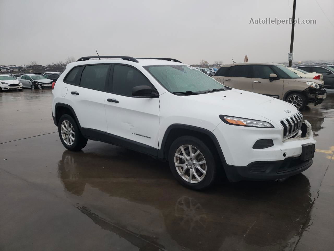 2015 Jeep Cherokee Sport White vin: 1C4PJLAB1FW596769