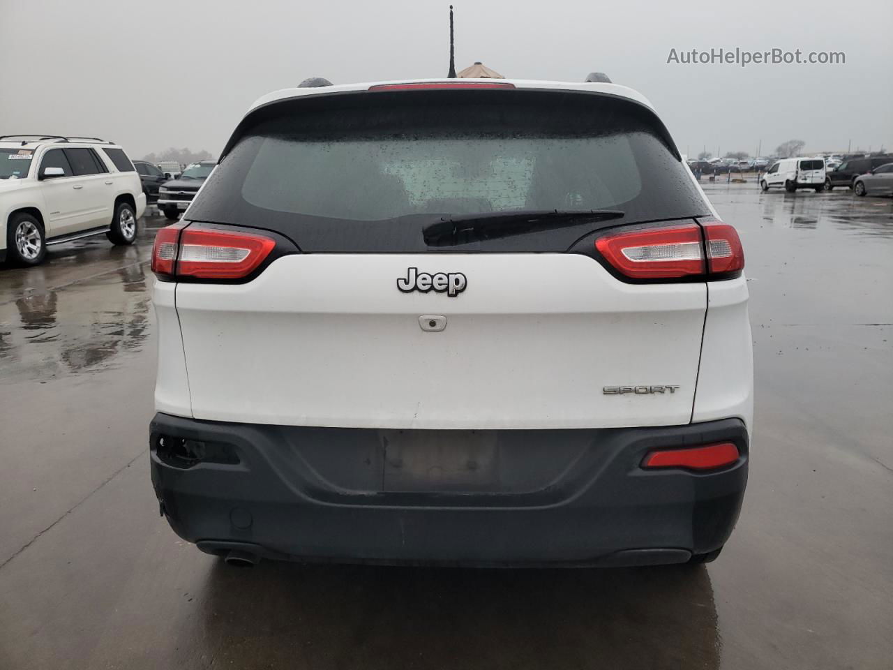 2015 Jeep Cherokee Sport White vin: 1C4PJLAB1FW596769