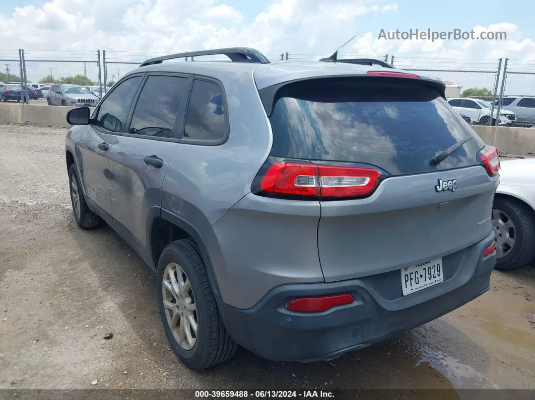 2016 Jeep Cherokee Sport Silver vin: 1C4PJLAB1GW127330