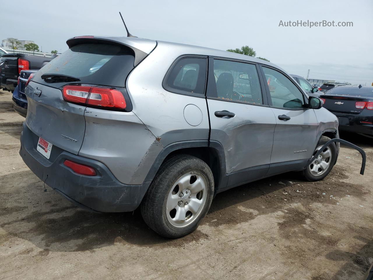 2016 Jeep Cherokee Sport Silver vin: 1C4PJLAB1GW137646