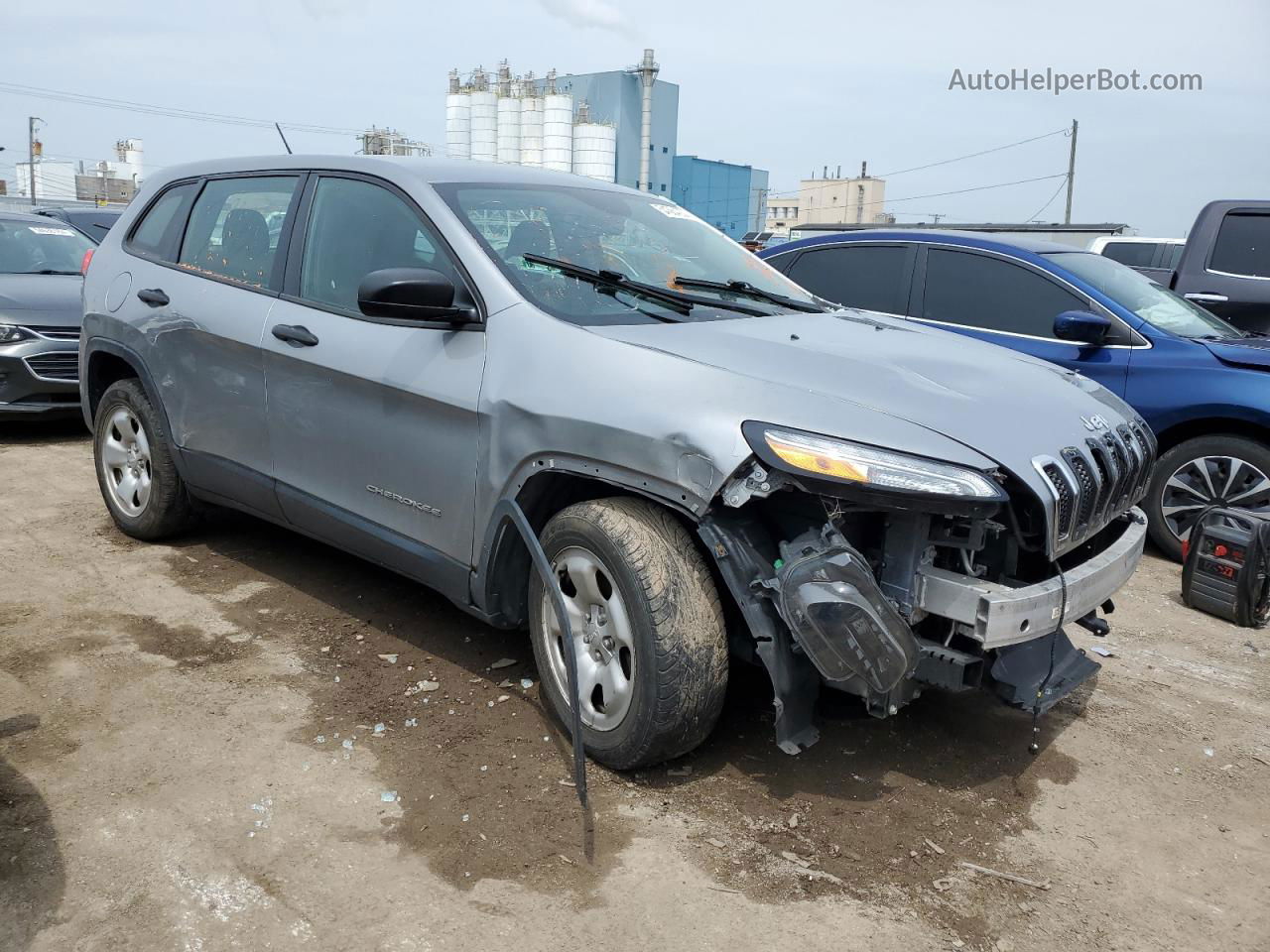 2016 Jeep Cherokee Sport Silver vin: 1C4PJLAB1GW137646