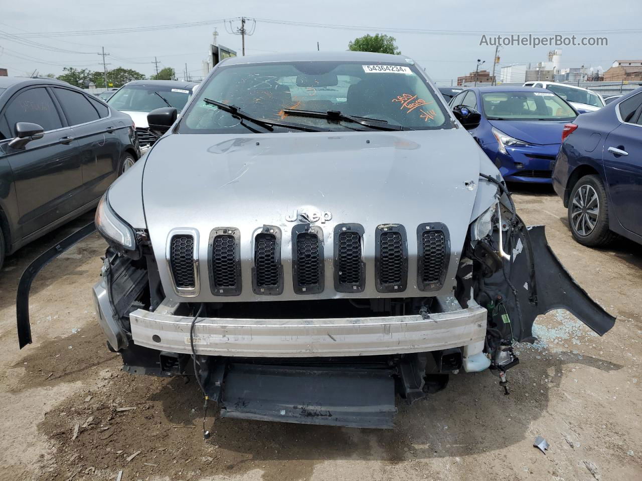 2016 Jeep Cherokee Sport Silver vin: 1C4PJLAB1GW137646