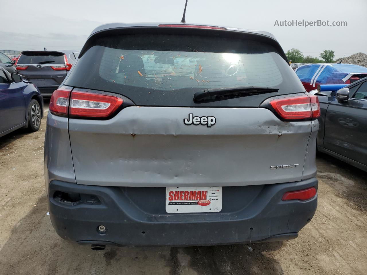 2016 Jeep Cherokee Sport Silver vin: 1C4PJLAB1GW137646